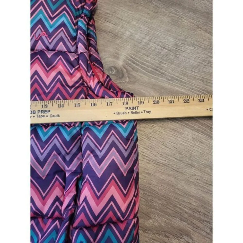 Vertical9 Girls Colorful Chevron Pattern‎ Zip-Up Vest Size L 14